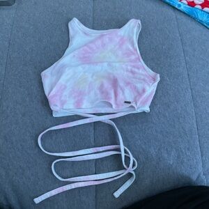 Tie Dye Hollister Top withh ties around it